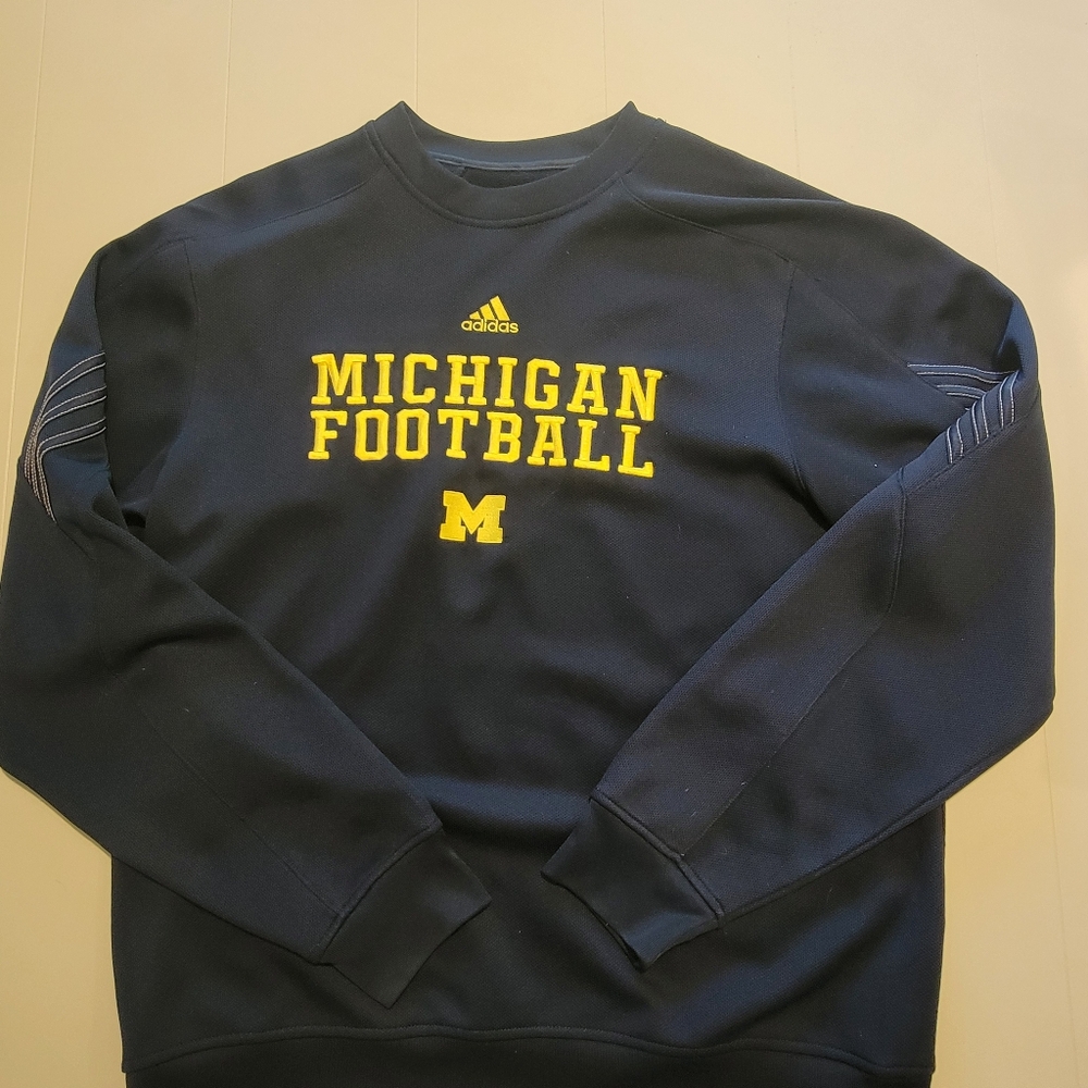 Adidas Michigan Football Maize And Blue Crewneck MENS L